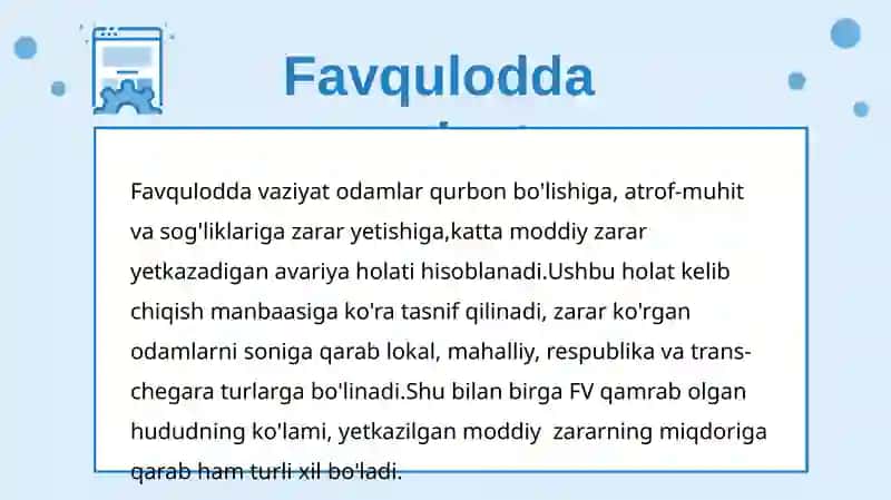 Favqulotda vaziyatlarda muhofaza 3
