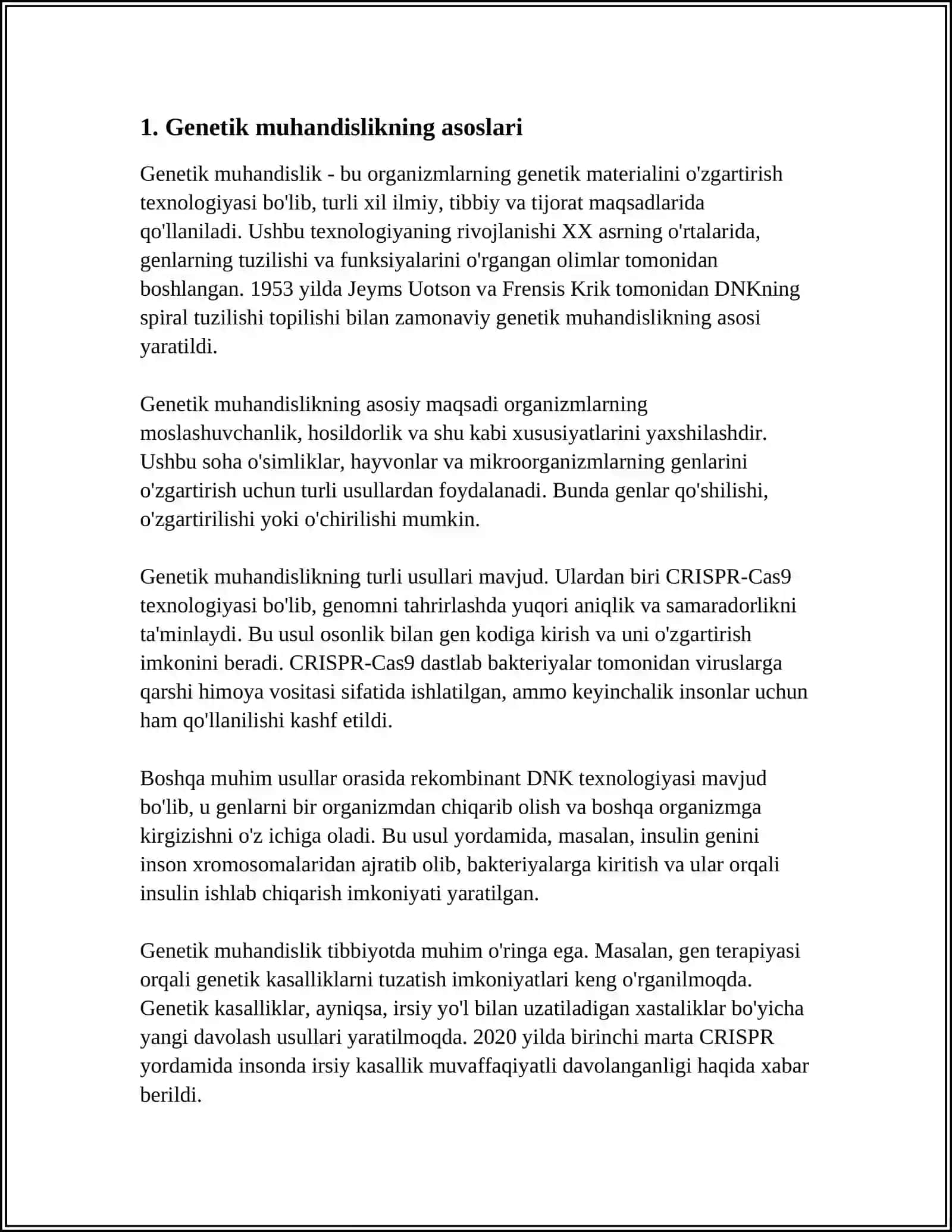 UGELEVODLARNI OLISH VA XOSSALARIGA DOIR GENETIK OʻZGARISHLARNI AMALGA OSHIRISH 3