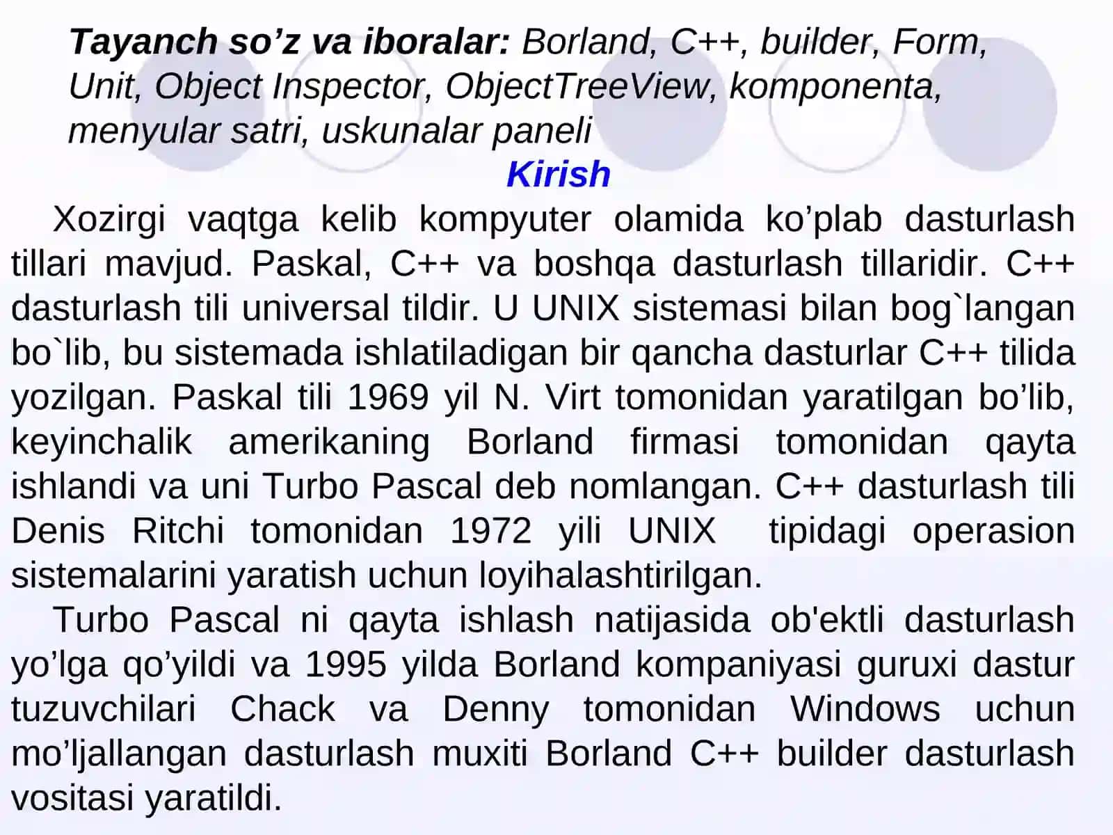 Borland C++ Builder dasturlash muhiti 3