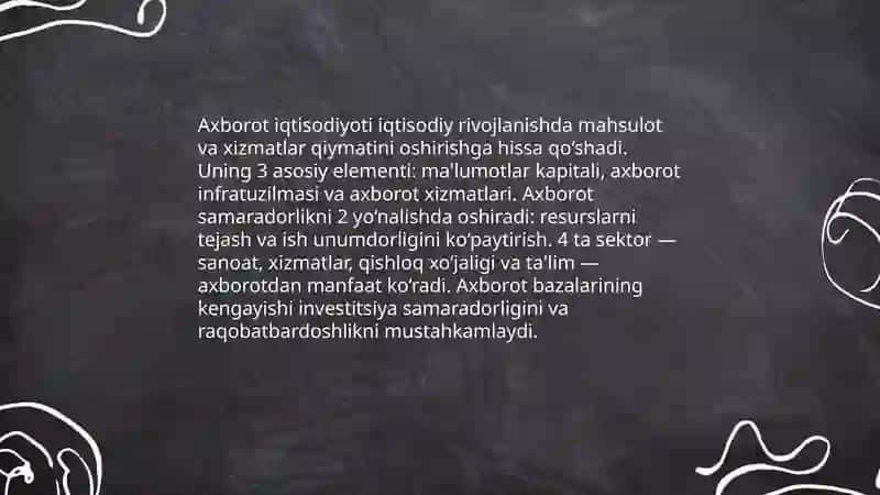 Axborotning jamiyat rivojidagi o‘rni va ahamiyati 3