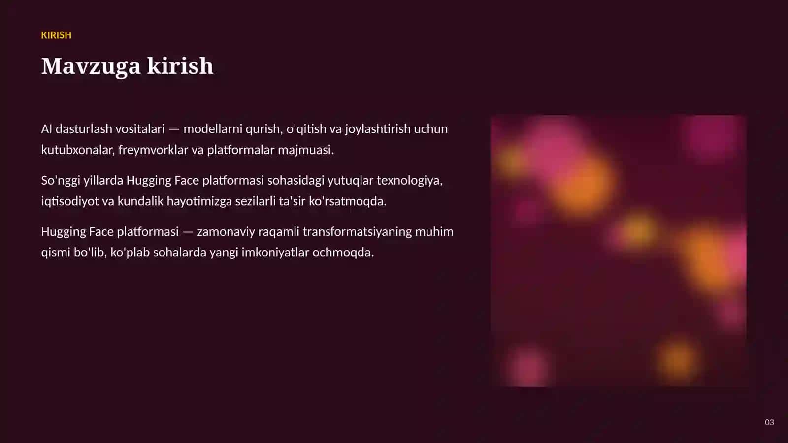 SUN'IY INTELLEKT • AI DASTURLASH VOSITALARI 3