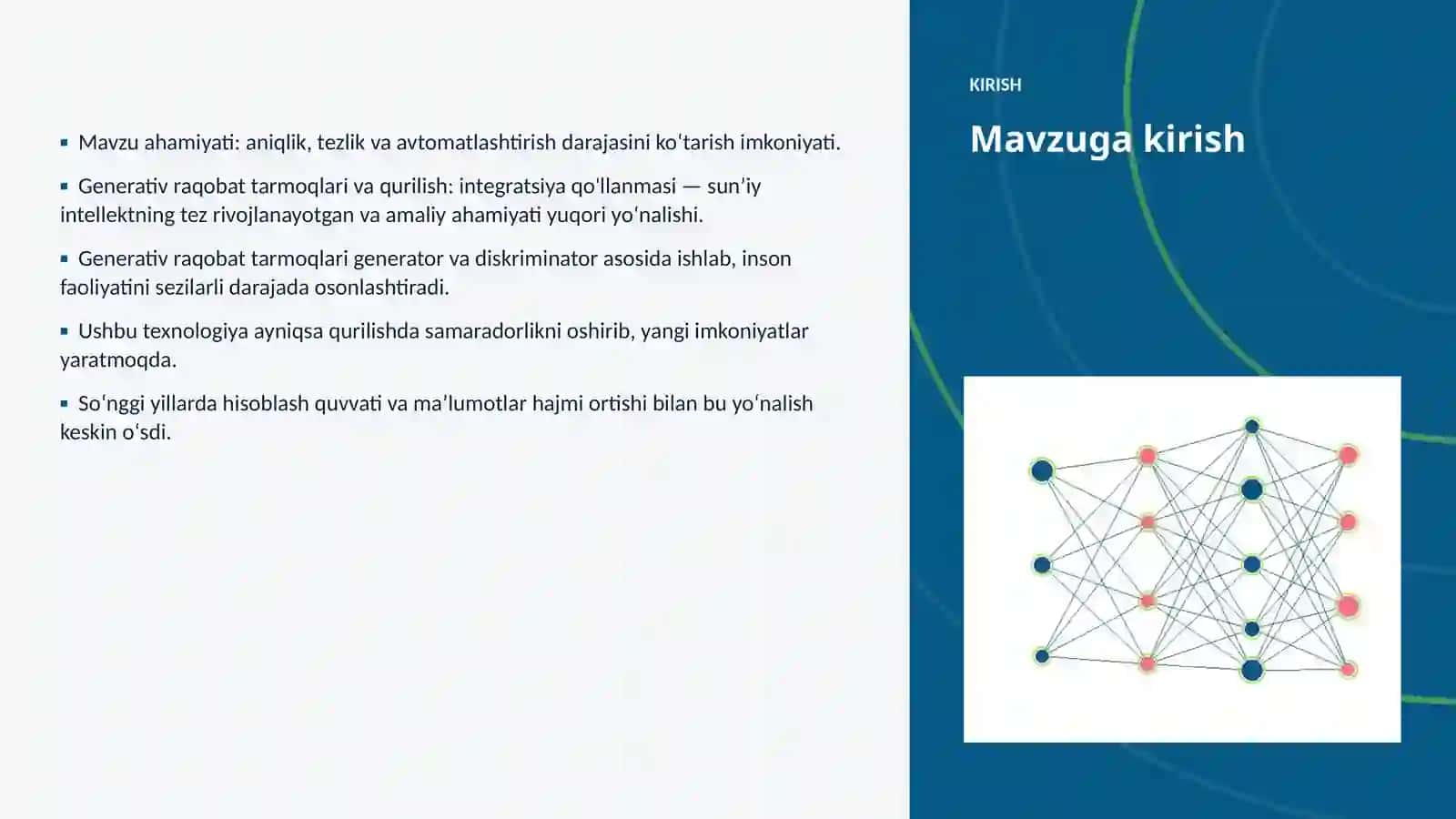 Generativ raqobat tarmoqlari va qurilish: integratsiya qo'llanmasi 3