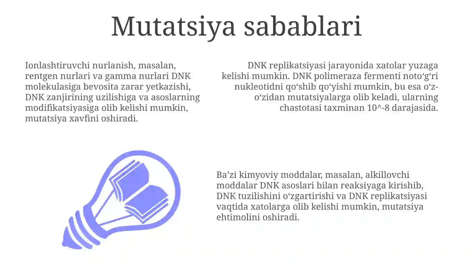 Mutatsiyalar sabablari va shakllari 3