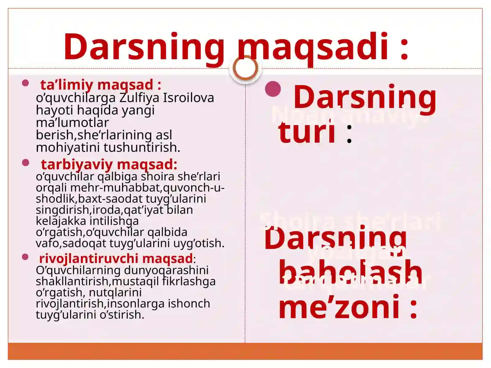 G'uzor tumani 47-umumiy o'rtata'lim maktabi ona til va adabiyot fanida 6-sinf uchun tayyorlagan bir soatlik dars ishlanmasi 3