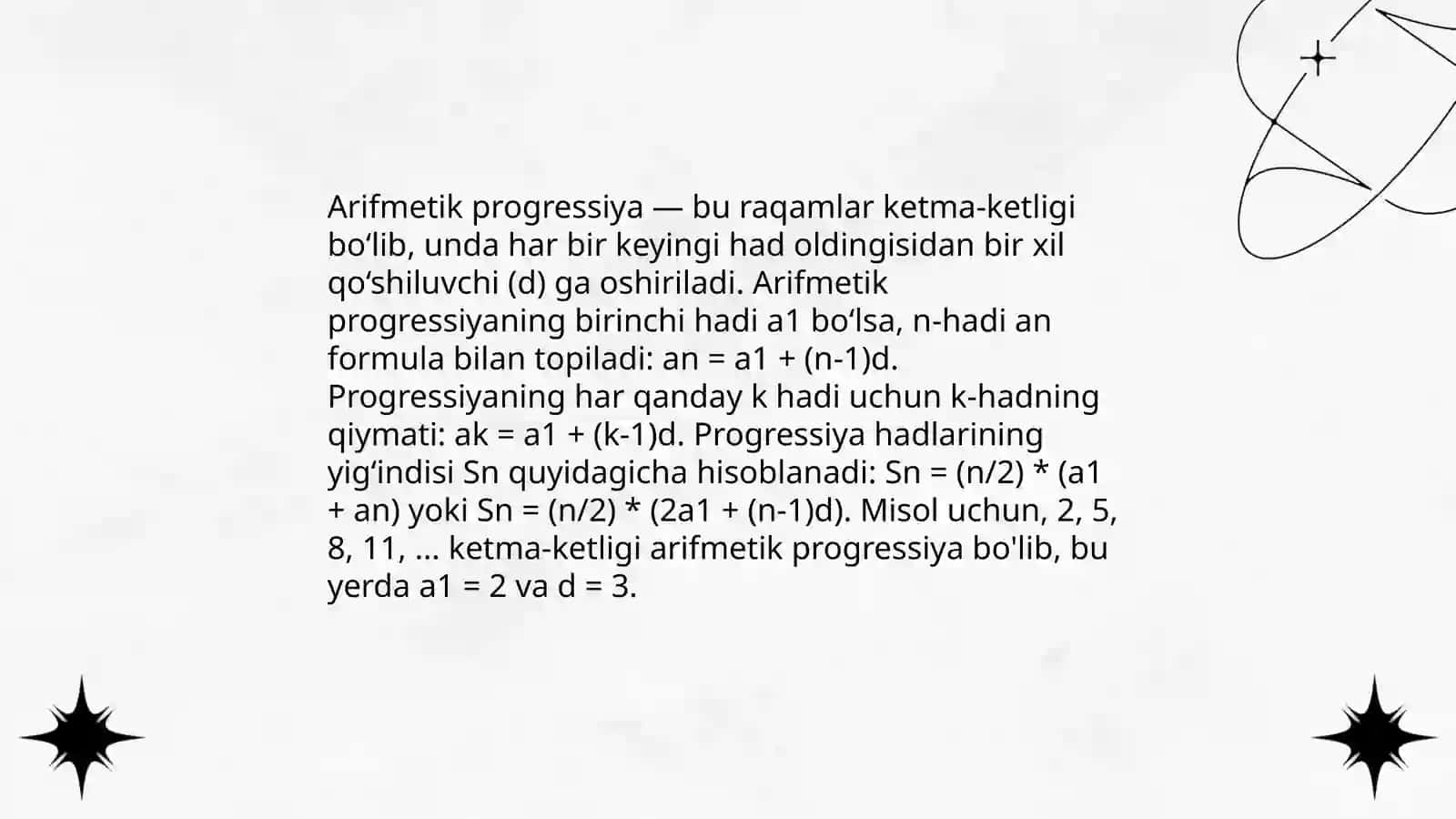 Arifmetik progressiya 3