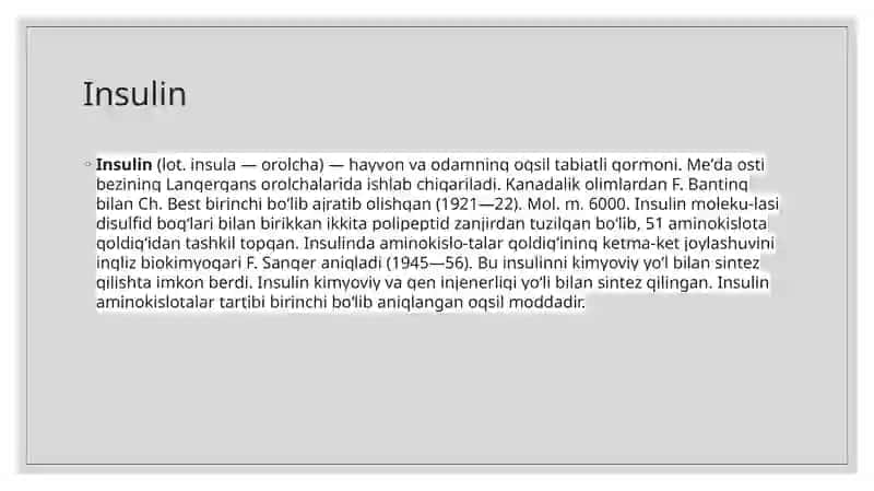 Insulin va Glukagon gormonlari 3
