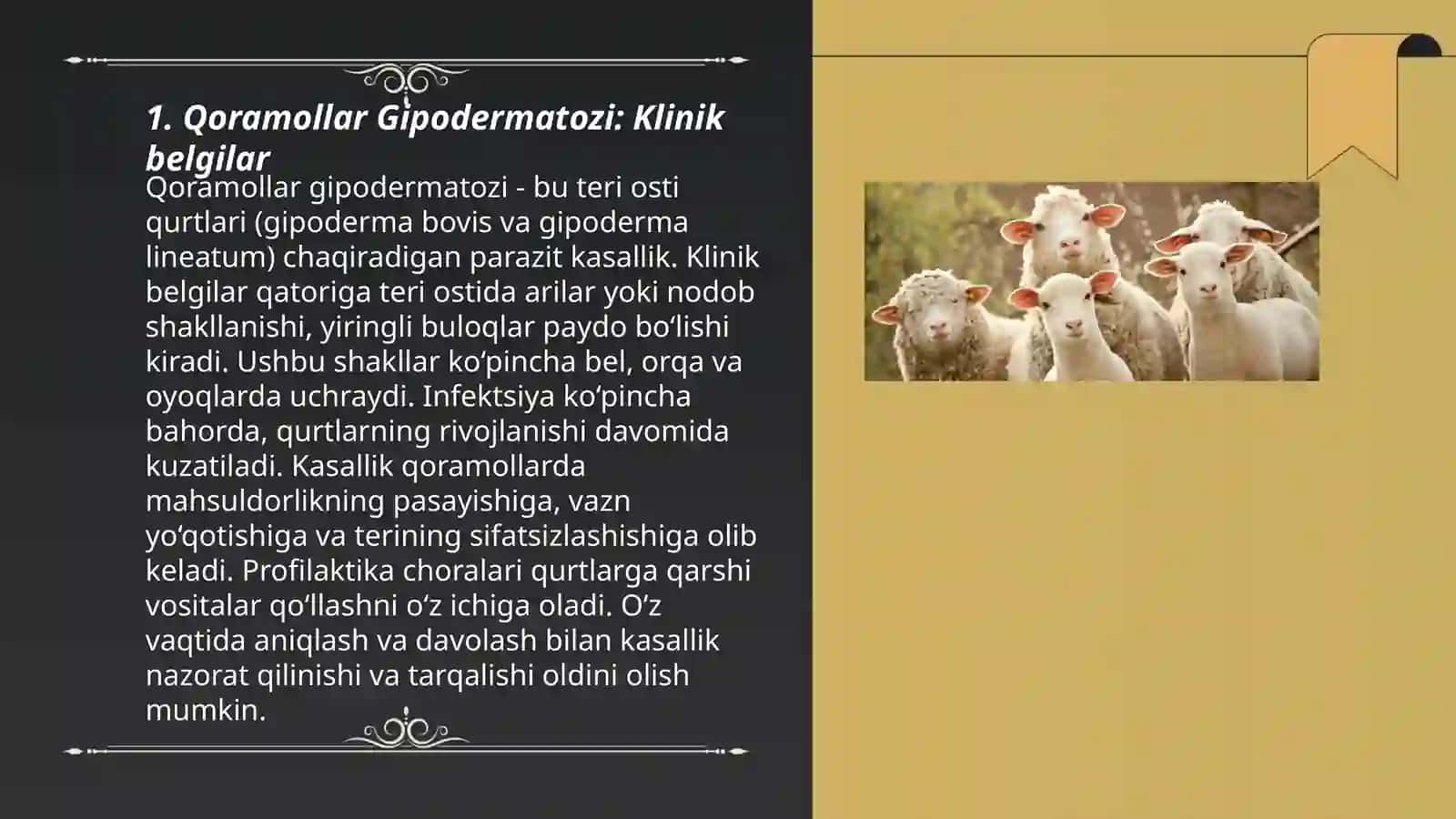 Qoramollar gipodermatozi, qo'y estrozi 3