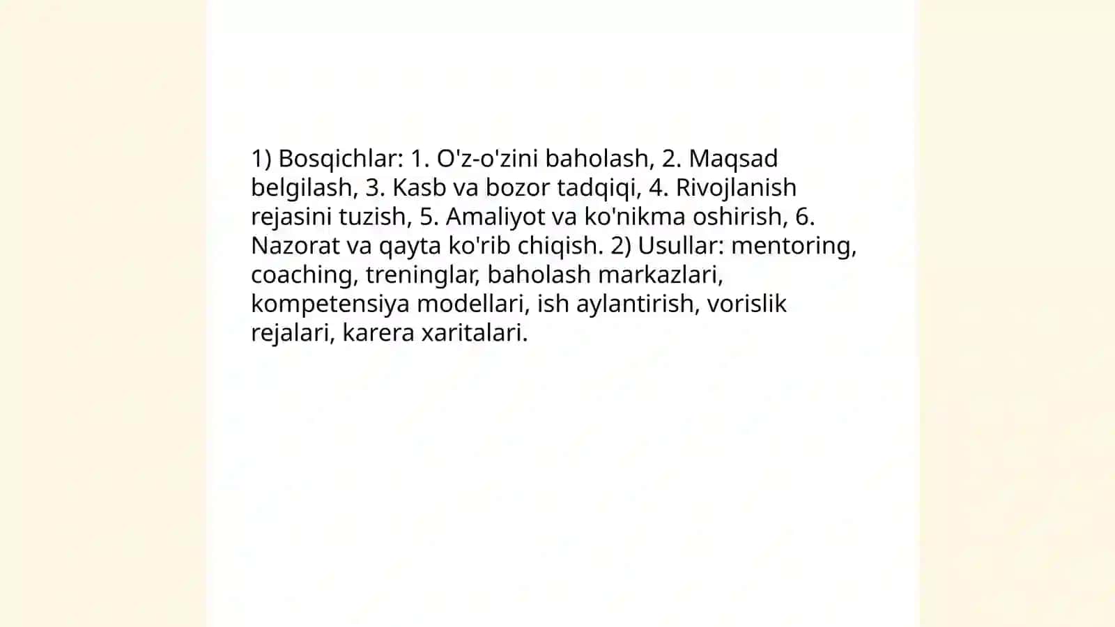Hodimlar uchun karyera rejalashtirish 3
