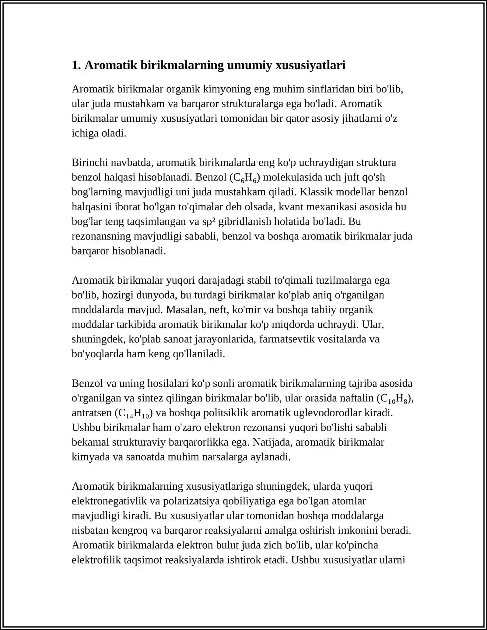 AROMATIK BIRIKMALAR.AROMATIK BIRIKMALARNING SINFLANISHI 3