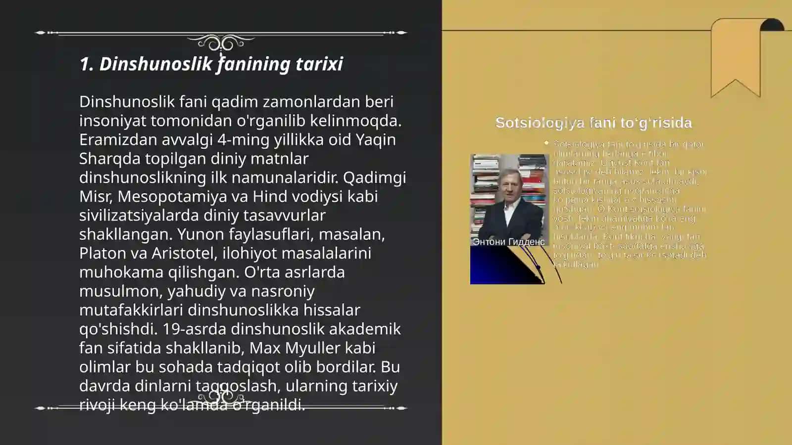 Dinshunoslikning fan sifatida shakllanishi 3