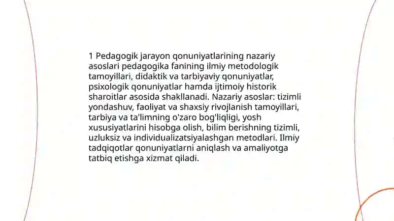 Pedagogik jarayon qonuniyatlari 3