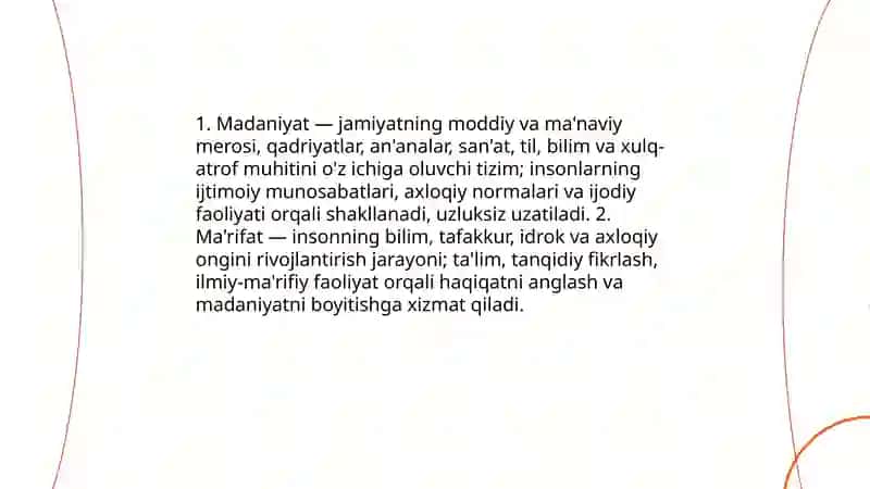 Madaniyat va maʼrifat tushunchalari 3