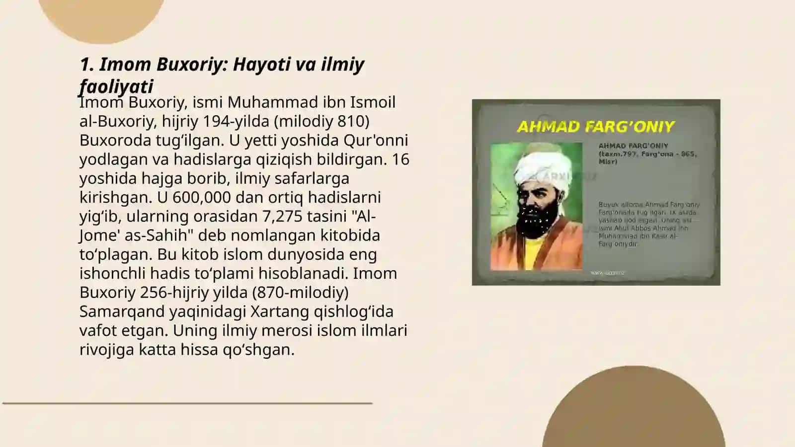 Imom Buxoriy va Termiziyning hadis ilmiga qo'shgan hissalarini qiyosiy tahlili 3