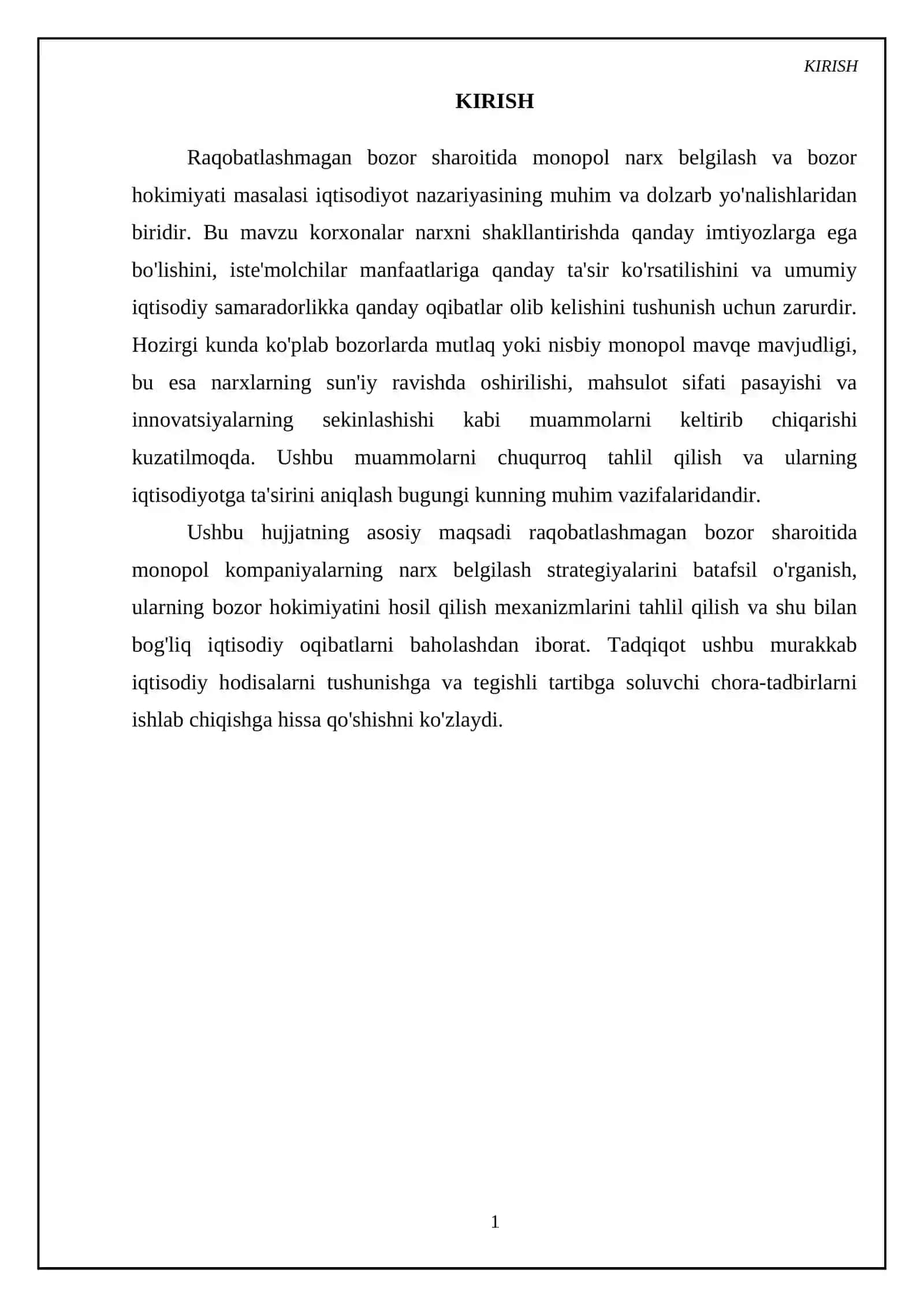 Monopol firmaning narx belgilash strategiyalari 3