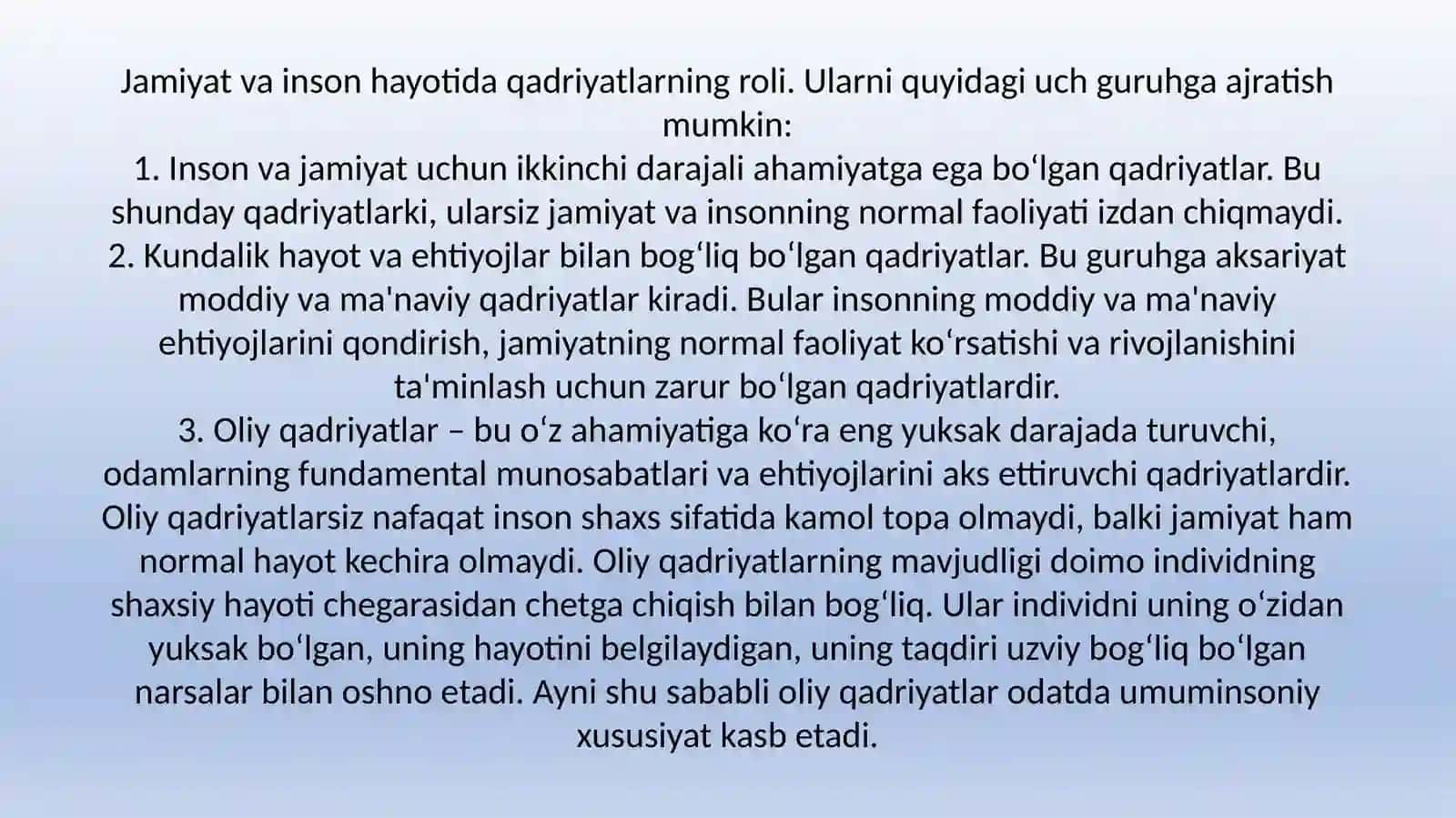 Jamiyat va inson hayotida qadriyatlarning roli 3