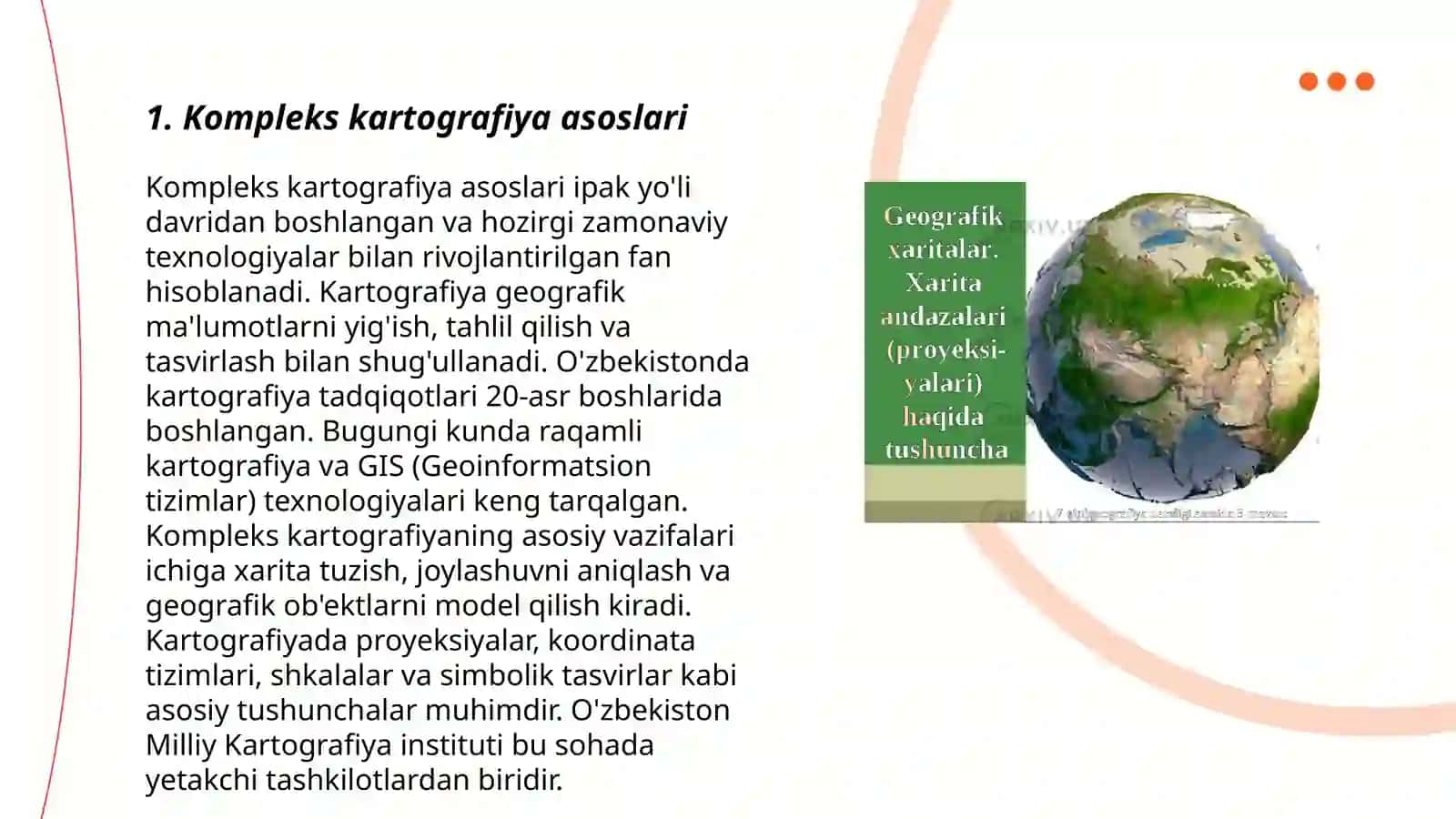 Kompleks Kartalashtirish va geografik atlaslar 3