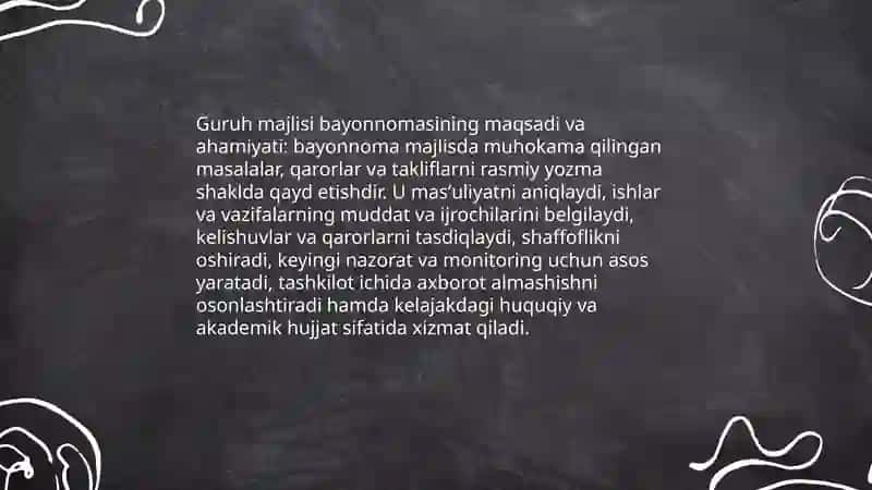 Guruh majlisi bayonnomasini tsyyorlash 3