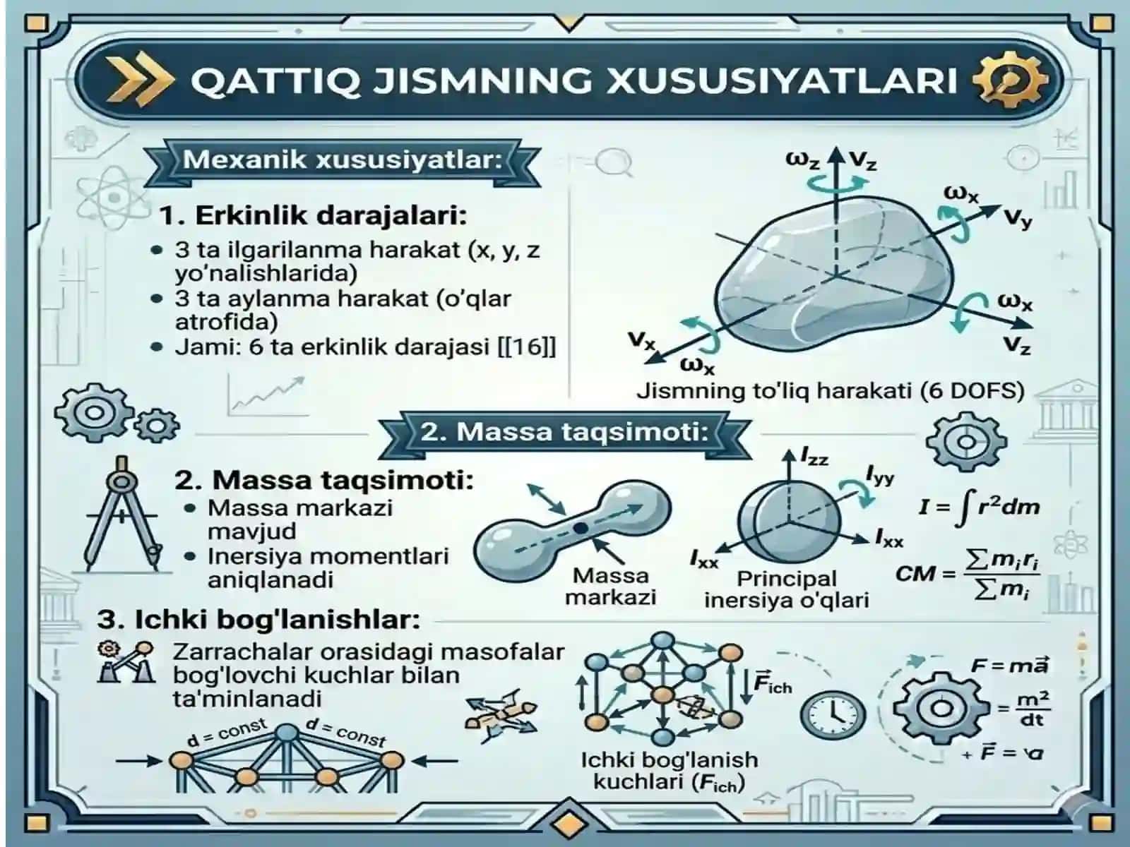 Absolyut qattiq jism tushunchasi. Qattiq jismning ilgarilanma harakati. 3