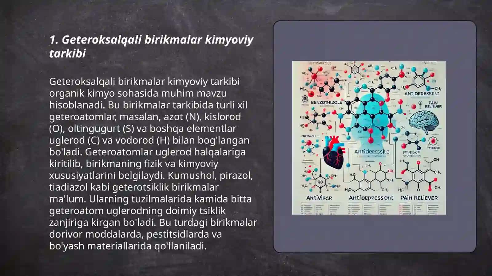 Geteroxalqali birikmalar metabolitlar va dorivor vositalar sifatida 3