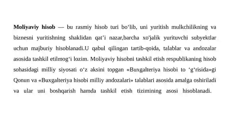 Moliyaviy Hisob 3