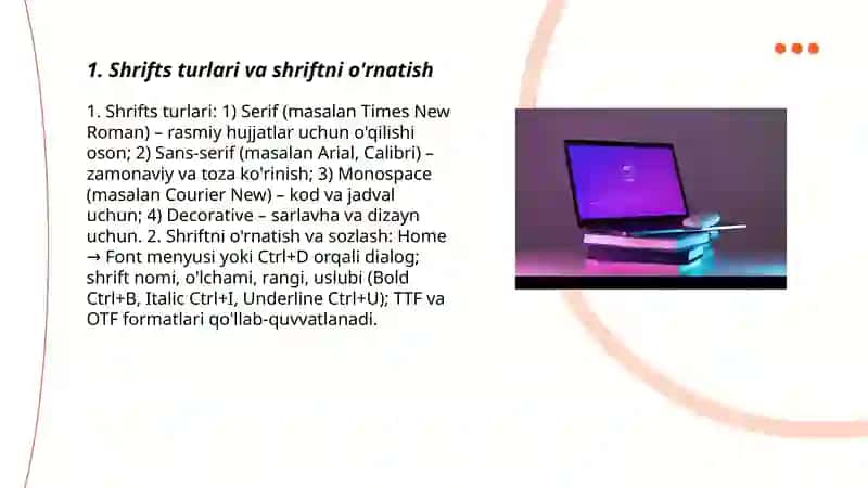 Wortda rasmiylashyirish:shrift interval, sahifa tuzilishi 3