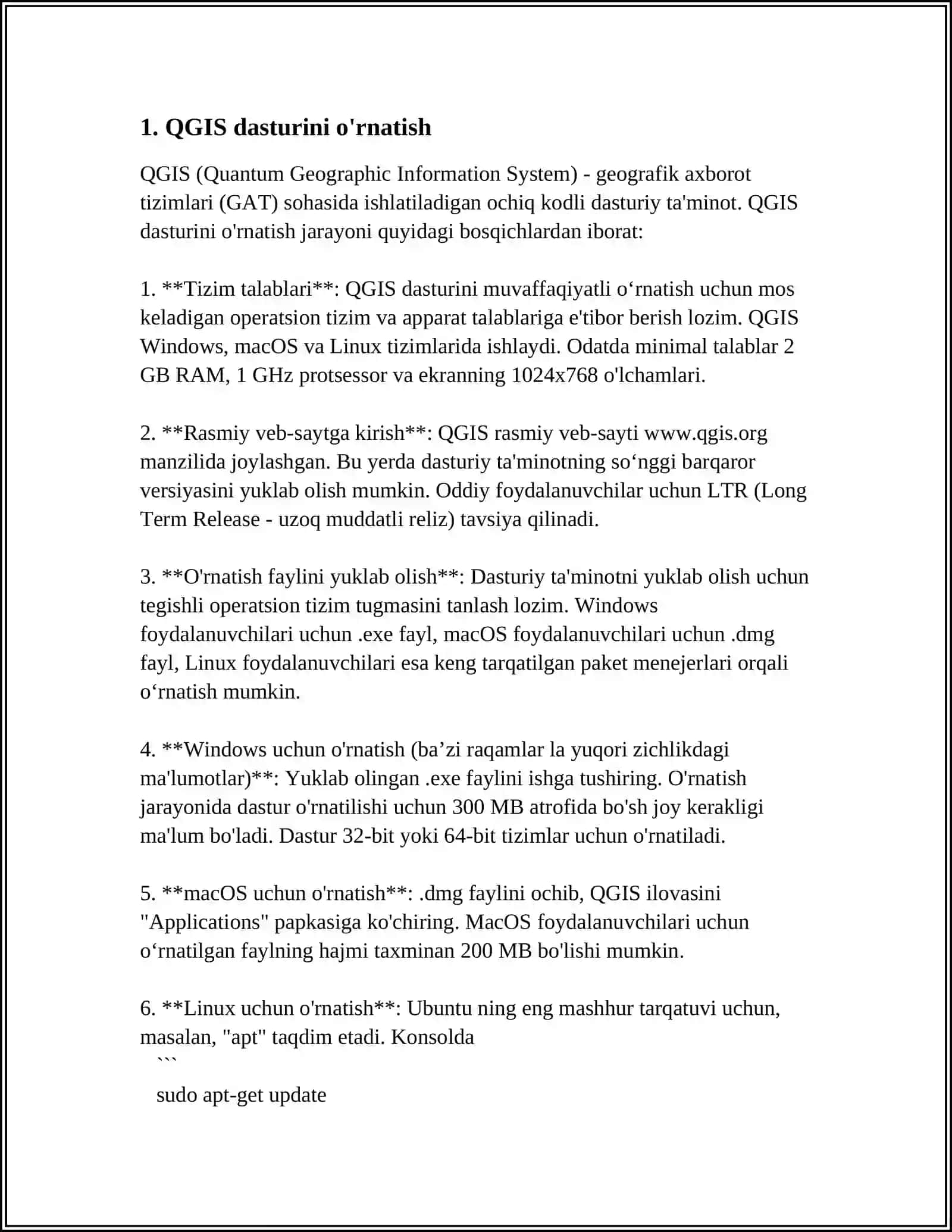 QGIS VA OPENSTREETMAP TEXNOLOGIYALARDAN FOYDALANIB GEOGRAFIK XARITALARNI TAHRIRLASH VA YANGILASH 3