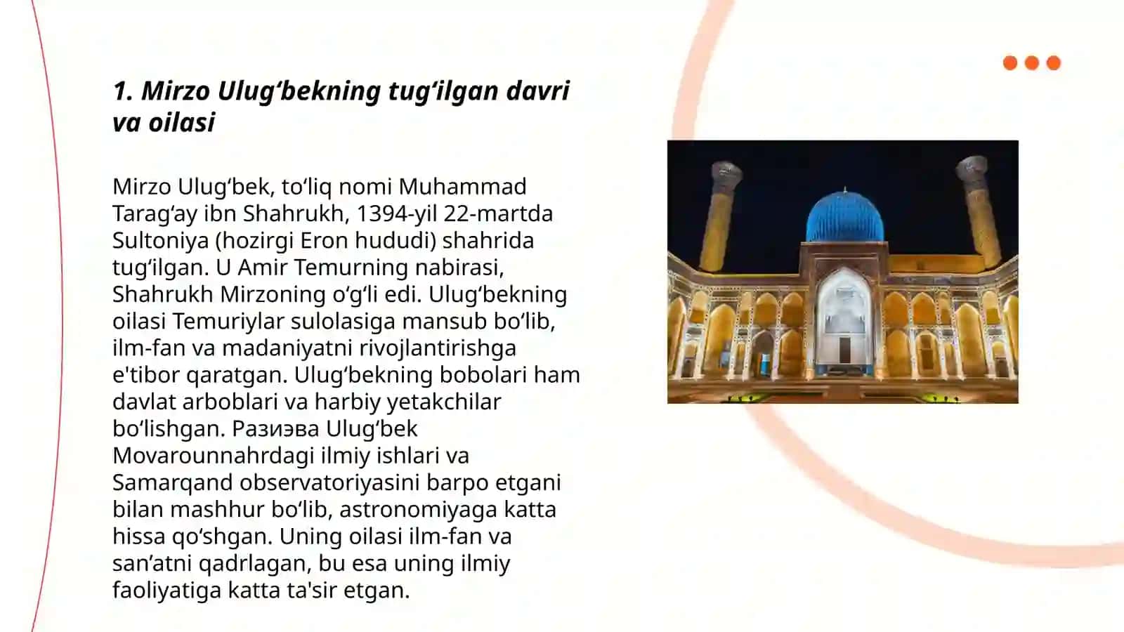 Mirzo Ulug‘bek - davlat arbobi va buyuk olim 3