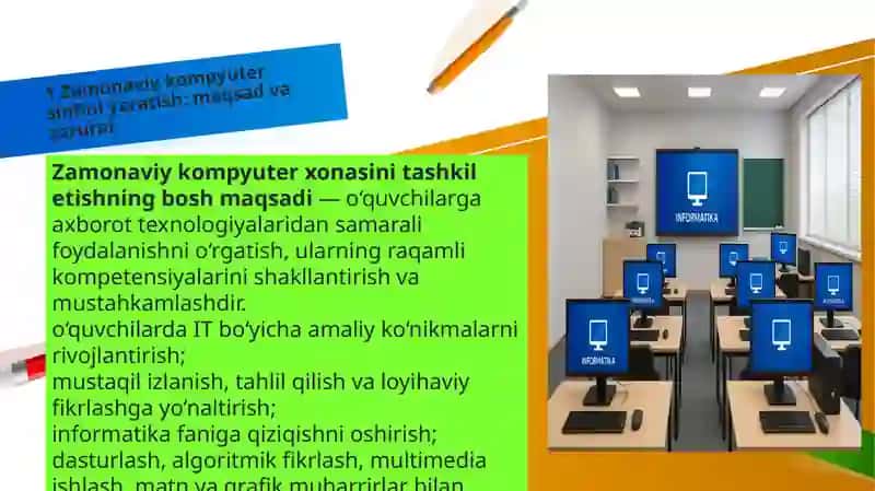 Zamonaviy iformatika va axborot texnologiya xonasini jihozlash 3