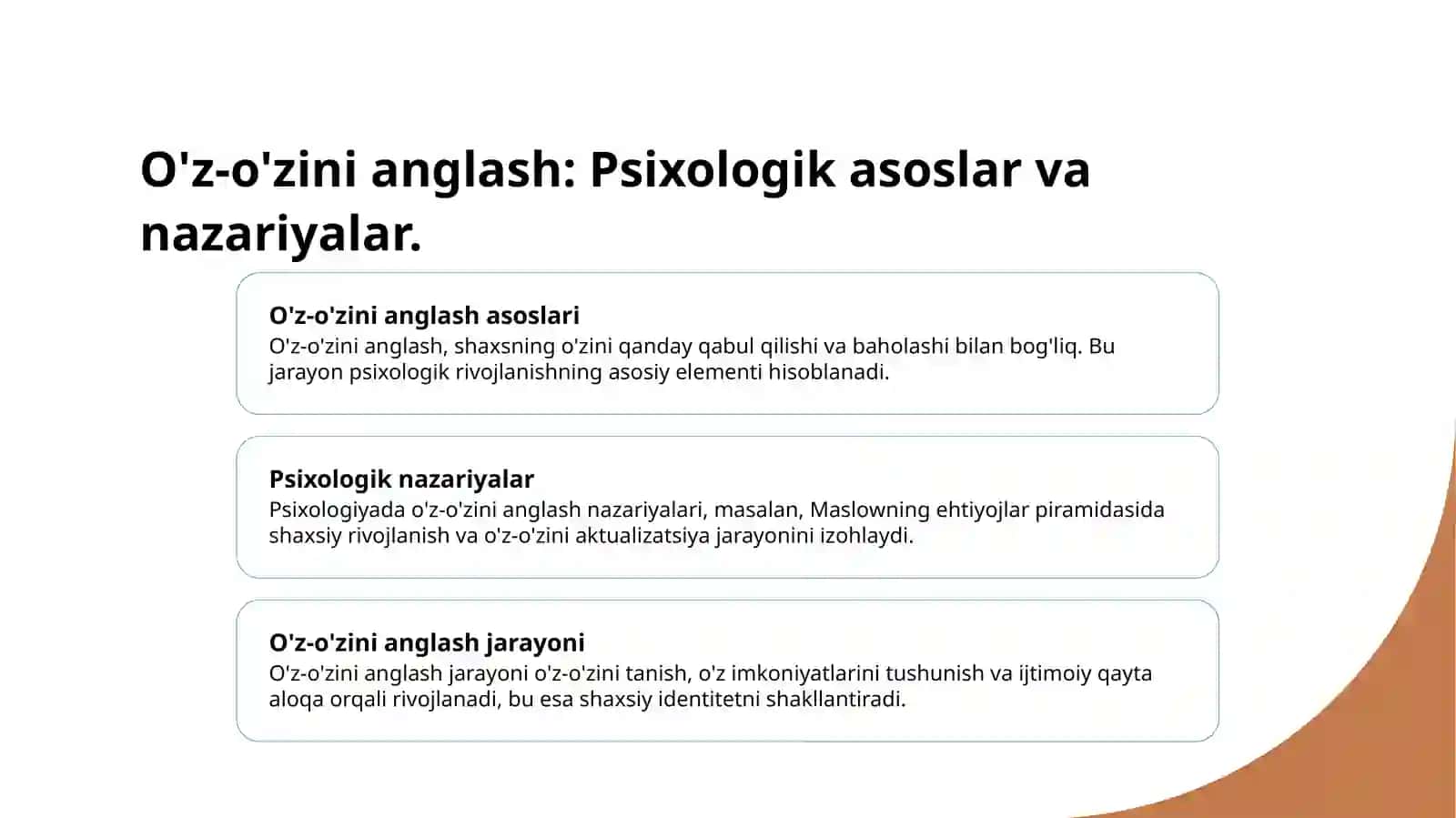O'z-o'zini anglash va rivojlanish 3