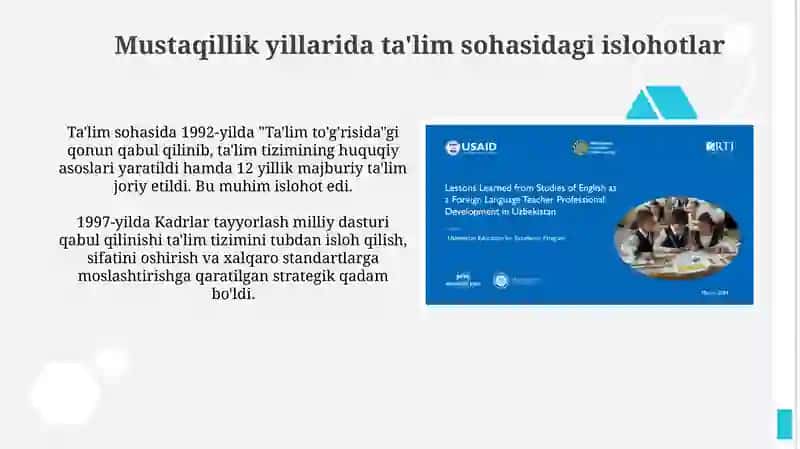 Mustaqil o'zbekistonda talim va pedagogik fikr taraqqiyoti 3
