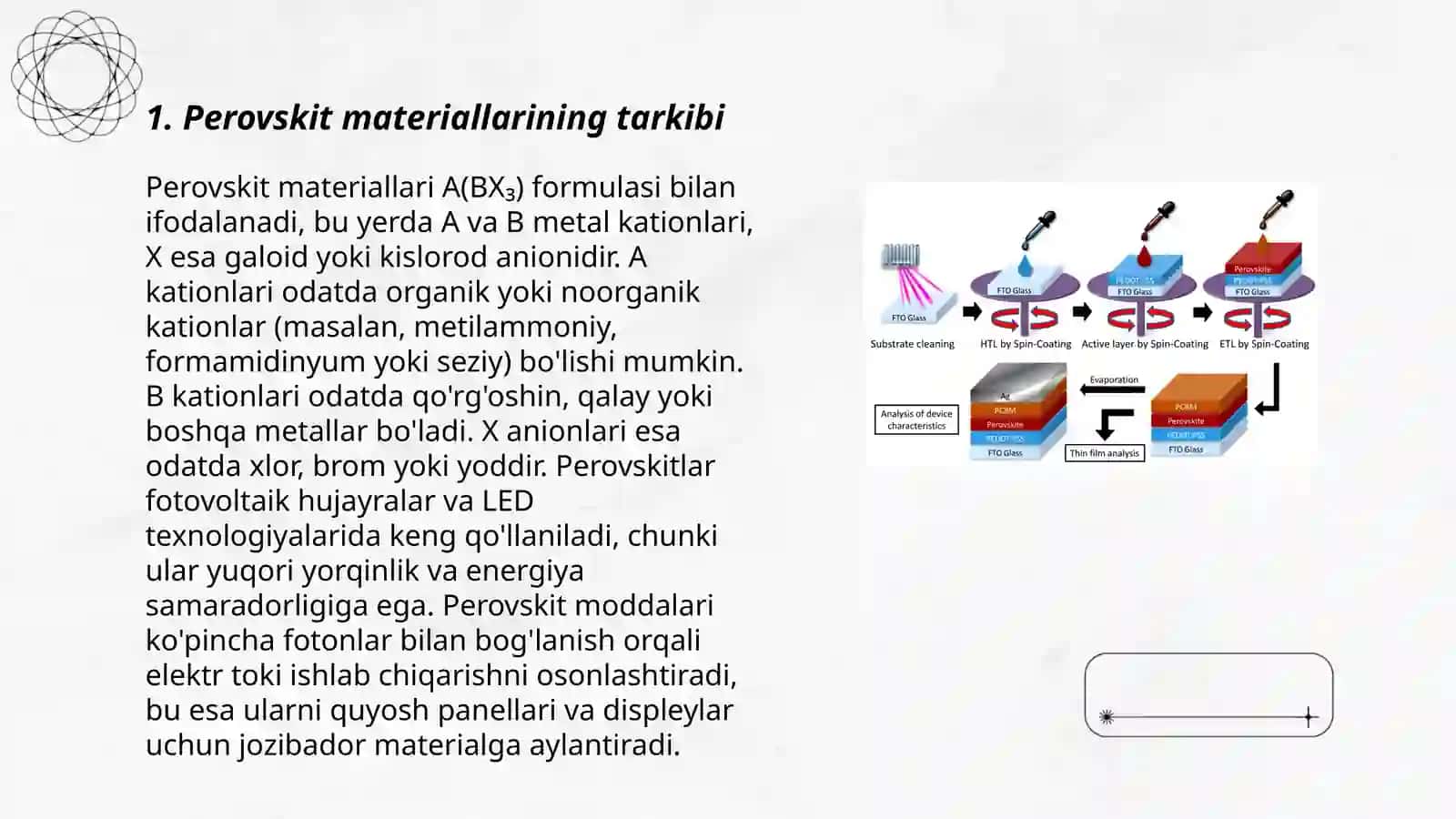 Perovskit asosidagi fotoelektrik o'zgartirgichlar 3