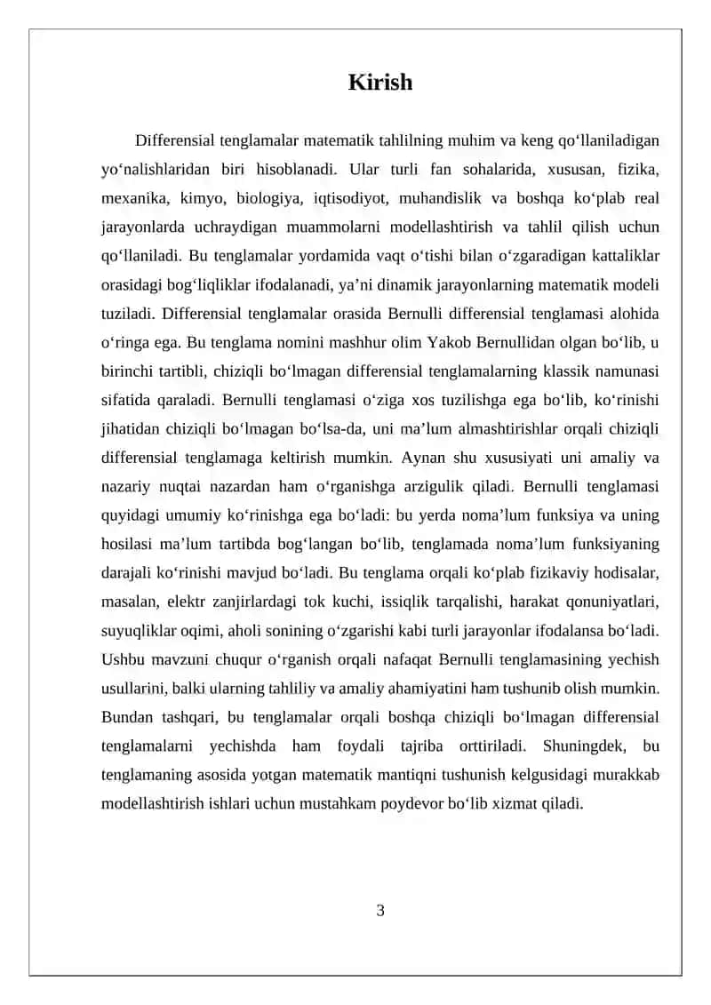 Bernulli differensial tenglamasi 3