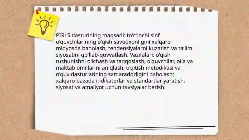 PIRLS xalqaro baholash dasturi 3