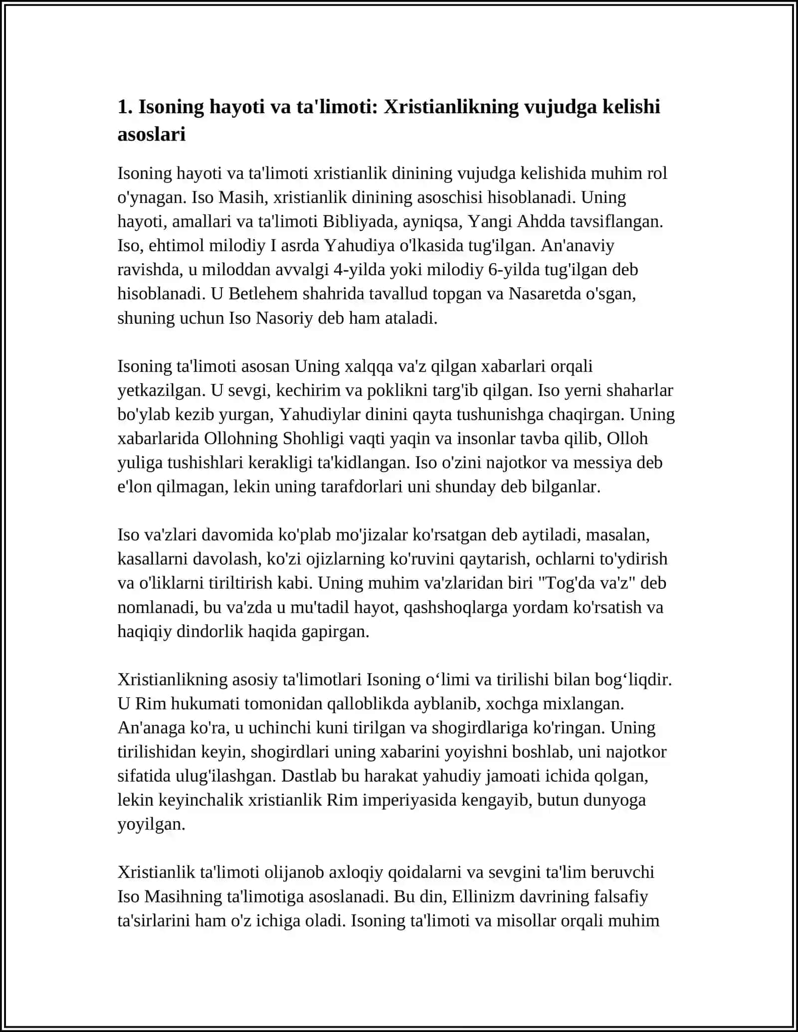 XRISTIANLIK DINI:VUJUDGA KELISHI VA TARQALISHI 3