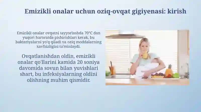 Emizikli ayollar bolalar va oʻsmirlar ovqatining gigiyenik asoslari ovqatlanish jihatlari 3