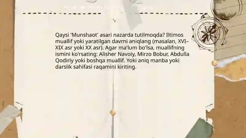 Munshaot asari haqida 3
