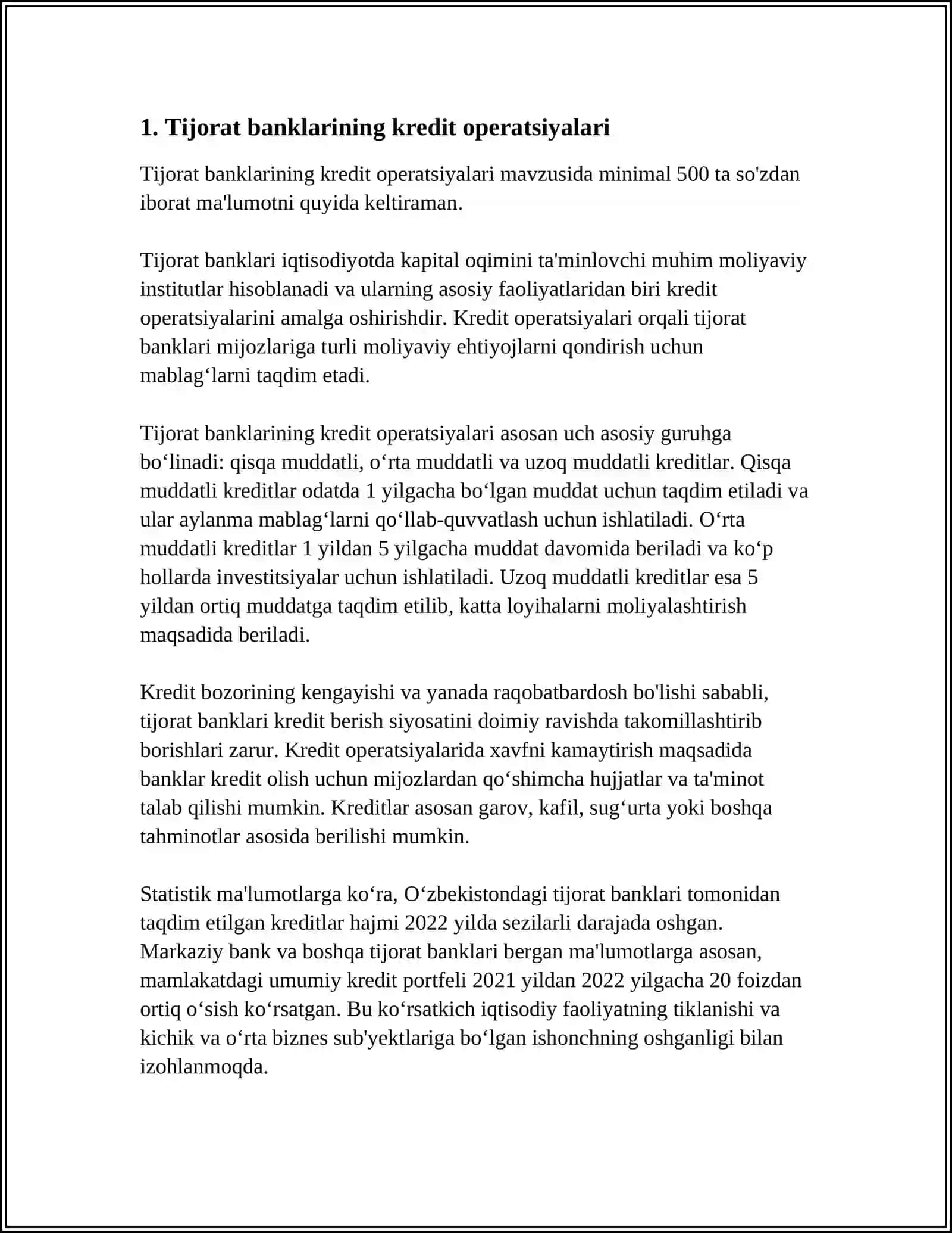 TIJORAT BANKLARINING AKTIV OPERATSIYALARI 3
