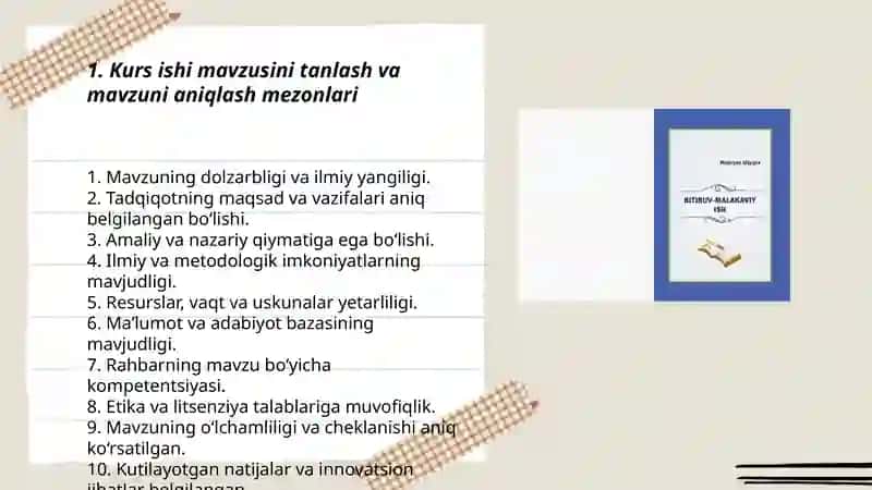 Kurs ishi bitiruv malakaviy ishlar magistirlik va doktorlik dissertatsiyalari 3