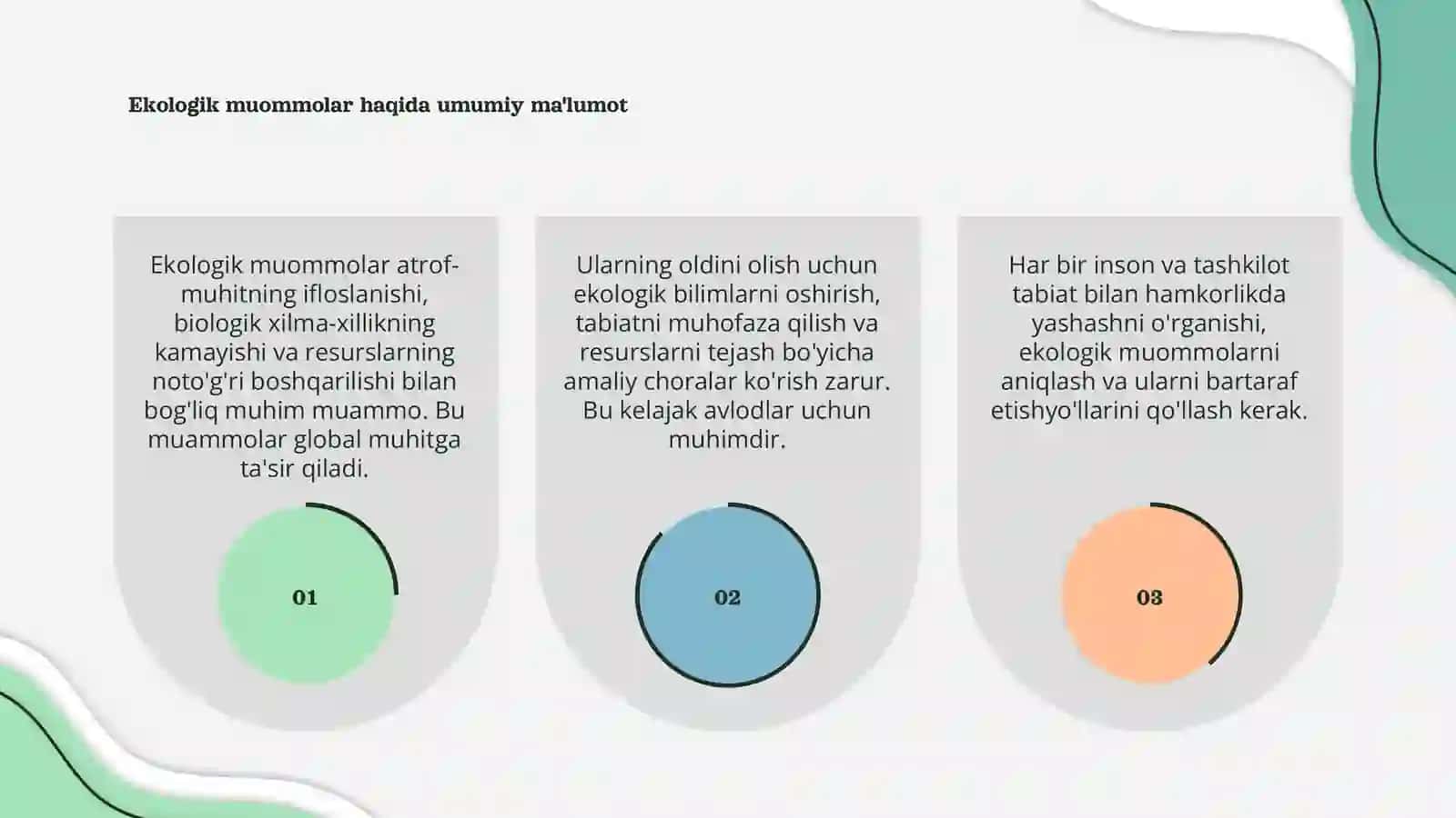 Ekologik muommolar va ularning oldini olish yoʻllari 3