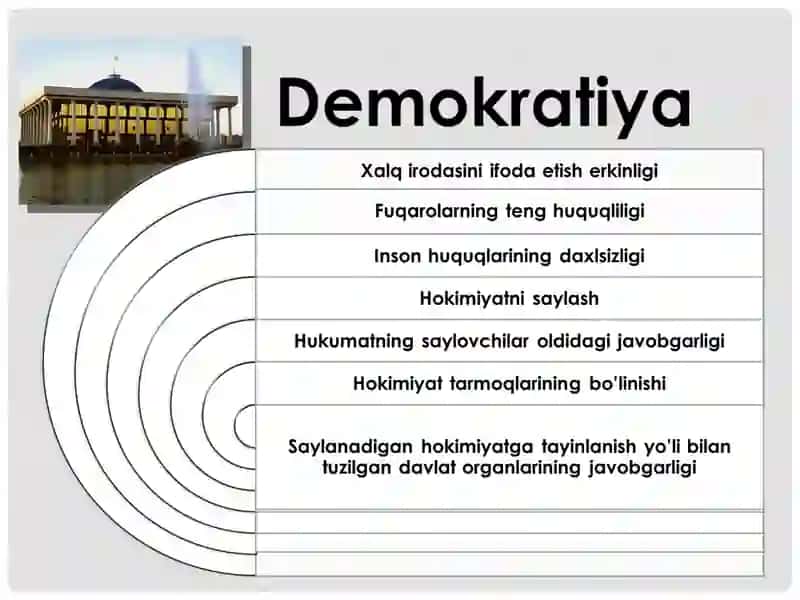 O‘ZBEKISTONDA DEMOKRATIK, FUQAROLIK JAMIYATI ASOSLARINING SHAKLLANISHI, AMALGA OSHIRILGAN SIYOSIY ISLOHOTLAR 3