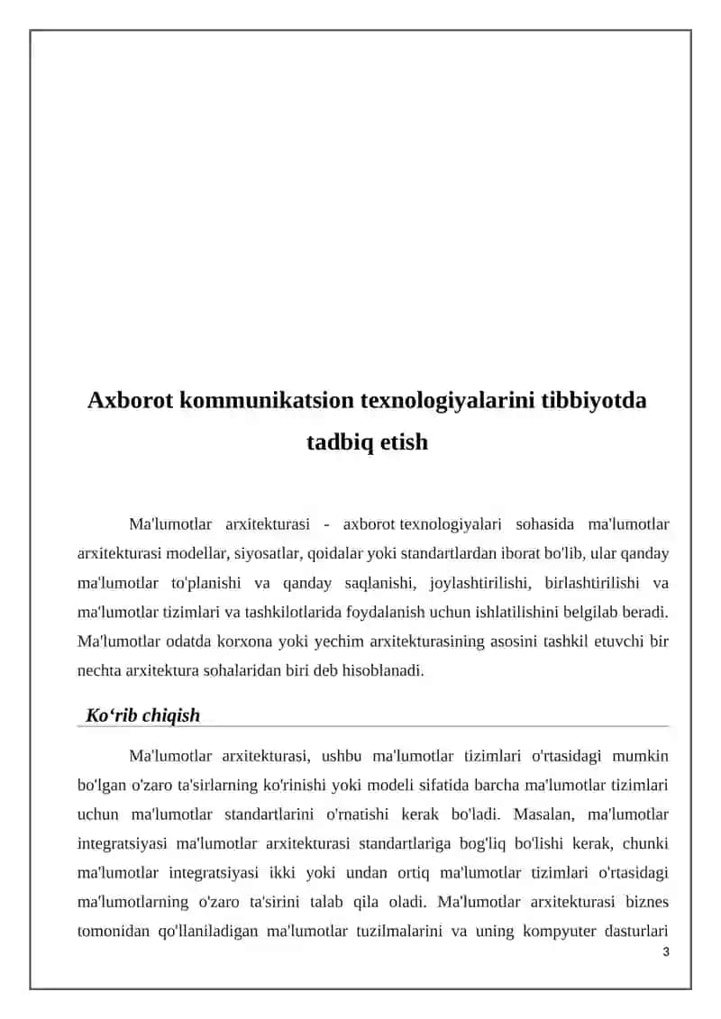 Tibbiyotda axborot texnologiyalari 3