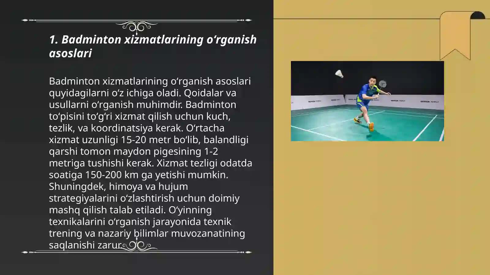Badminton sakrash turlari texnikasini oʻrgatish metodikasi 3
