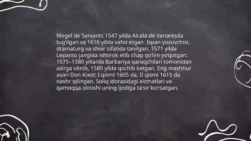 Megel de Servants ijodi 3