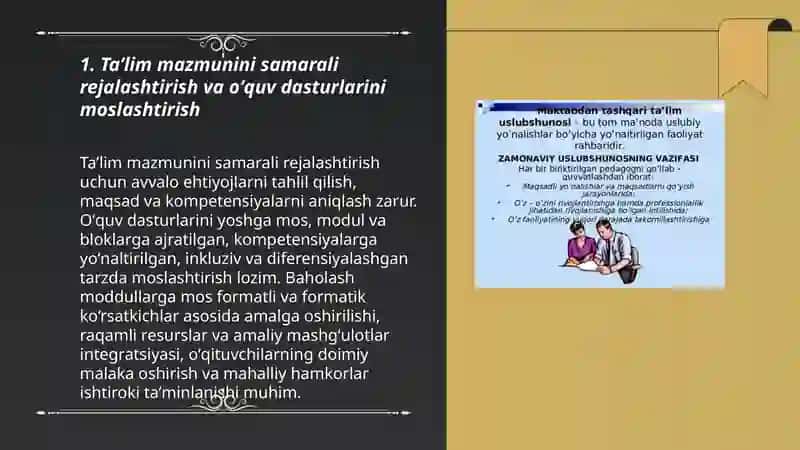 Maktabgacha umumiy oʻrta, professional taʼlimda oʻqitish jarayonlarini samarali tashkil etish 3