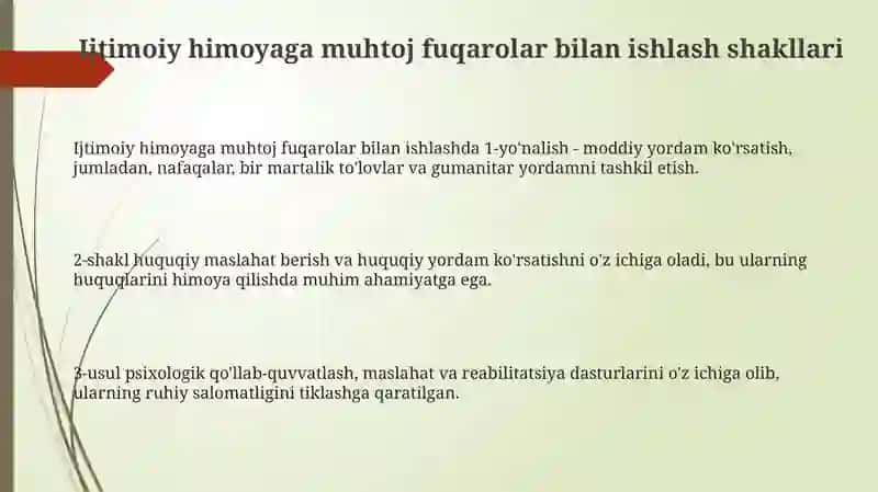 Kam taminlangan fuqarolar bilan ish shakllari 3