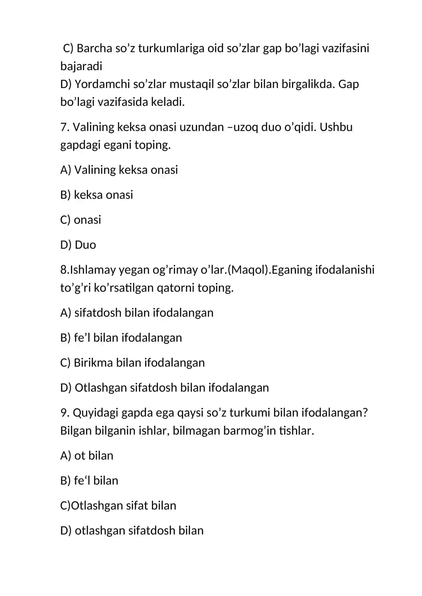Ona tili fanidan Mustaqil ta’lim topshiriqlari 3