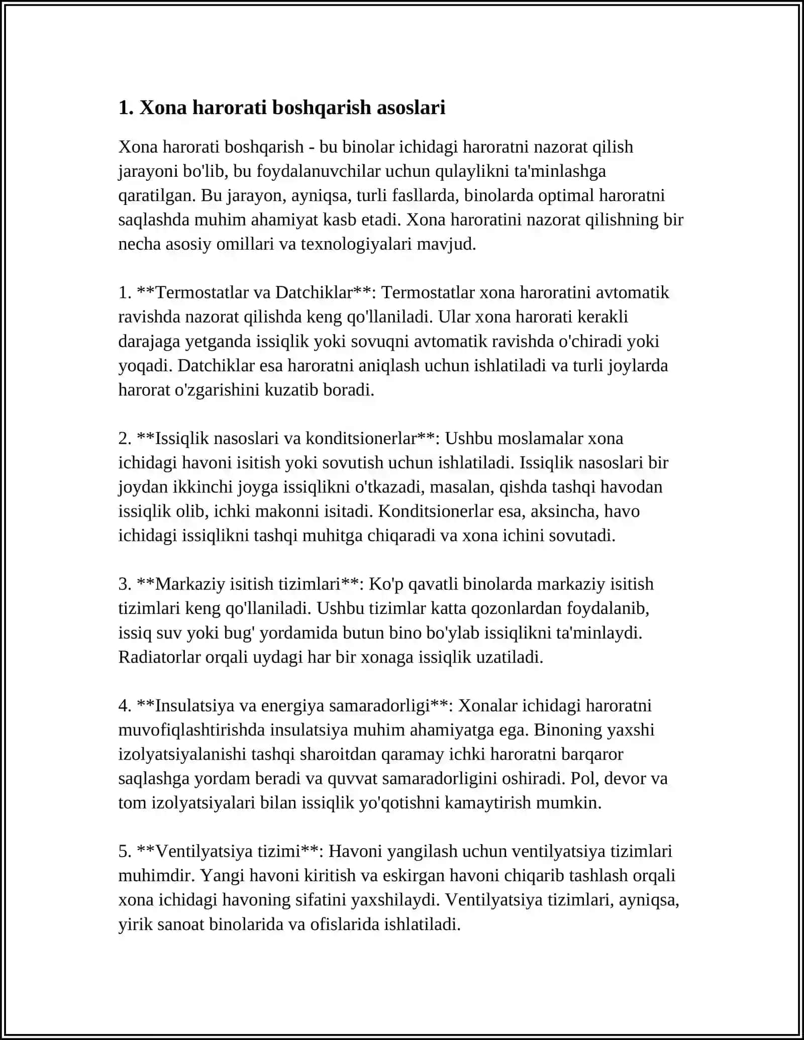 YAKKA TARTIBDAGI MODELLASHTIRISH ASOSIDA XONA HARORATINI BOSHQARISH TIZIMI MODELINI ISHLAB CHIQISH 3