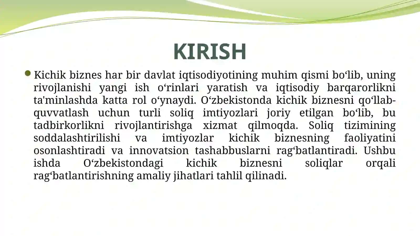 Kichik biznes subektlarini soliqlar orqali raqobatlandirish 3