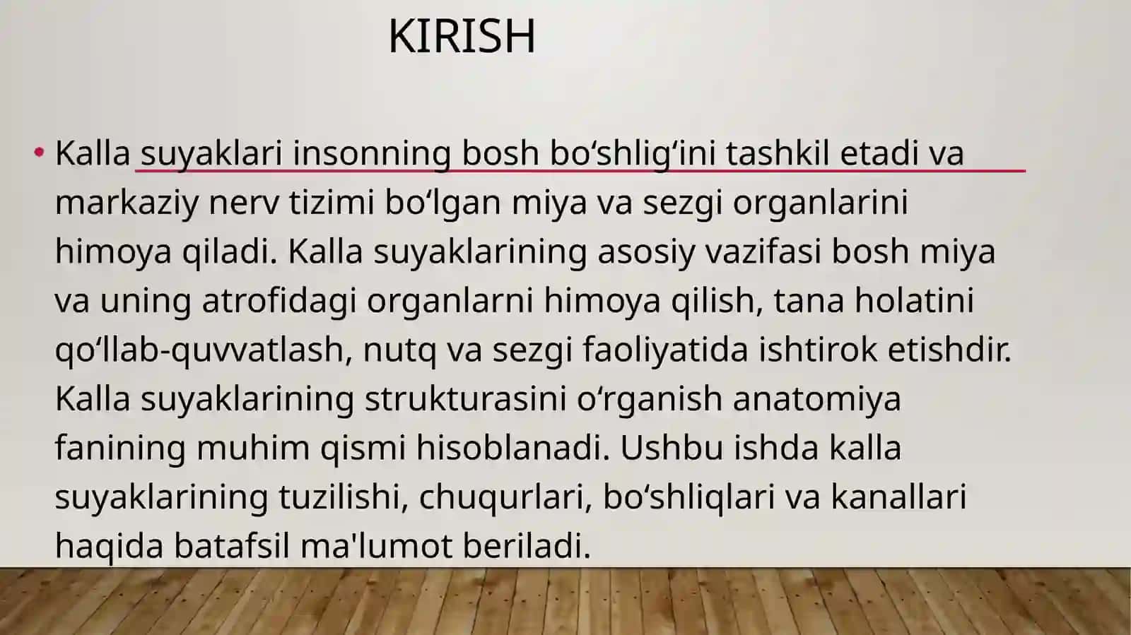 KALLA SUYAKLARI ASOSI, BO’SHLIQLAR CHUQURLAR VA KANALLAR 3