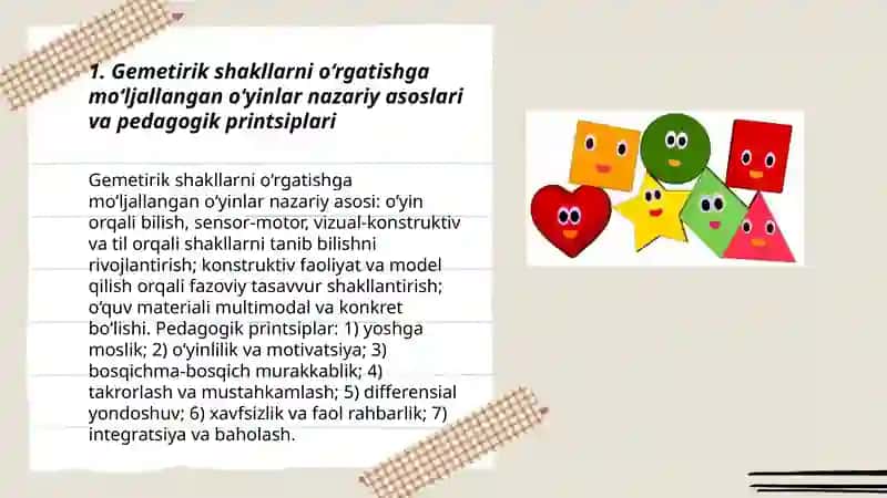 Gemetirik shakllarni o‘rgatishga mo‘ljallangan yangi o‘yinlar 3